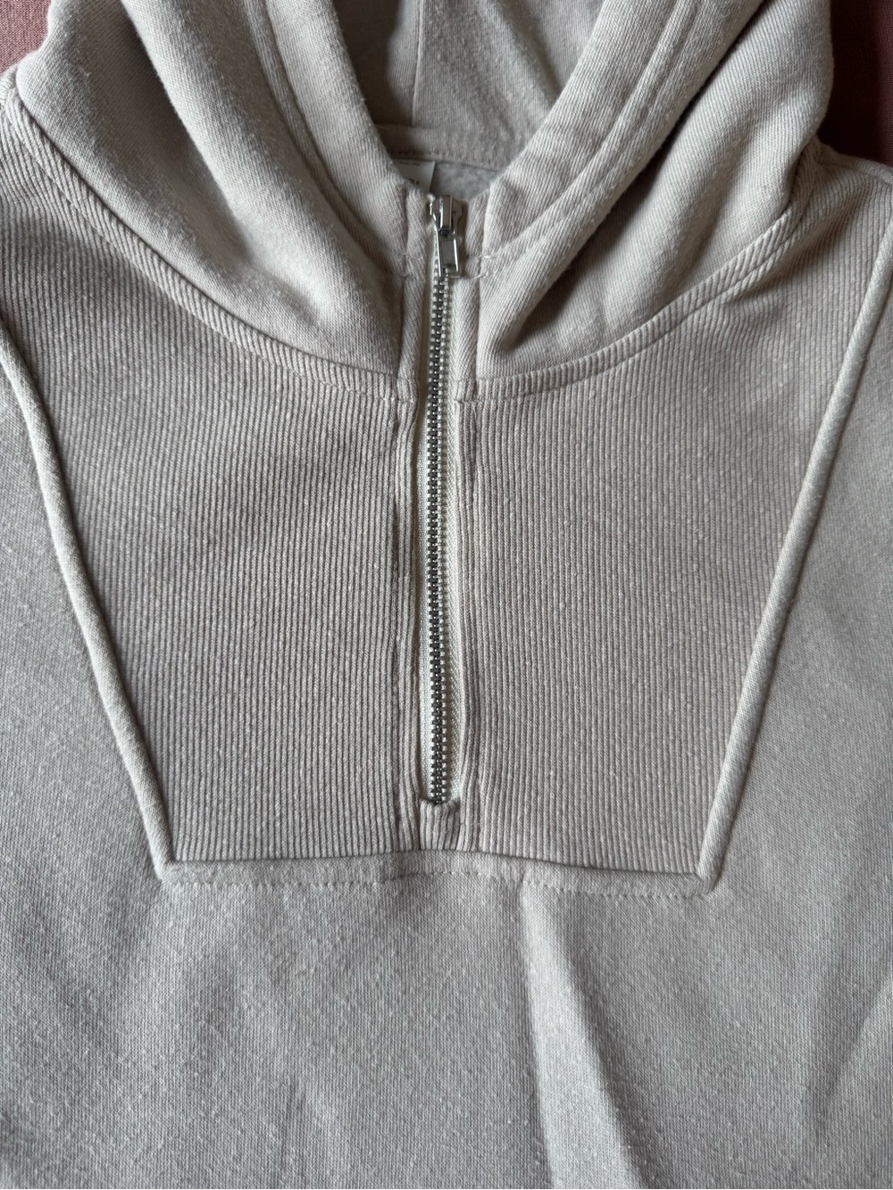 Threads 4 Thought Half-Zip Hoodie in Light Beige